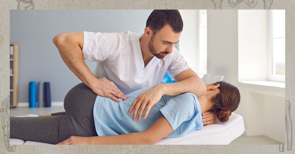 woman getting a chiropractic adjustment from chiropractor
