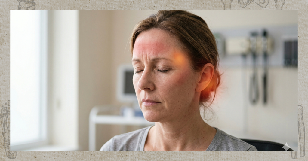Woman suffering from headaches